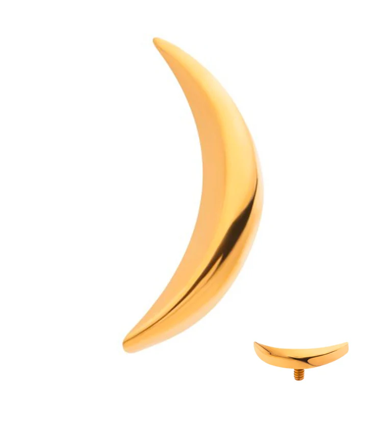 24kt Gold PVD Lune Internally Threaded Titanium Top - Mrs Treak