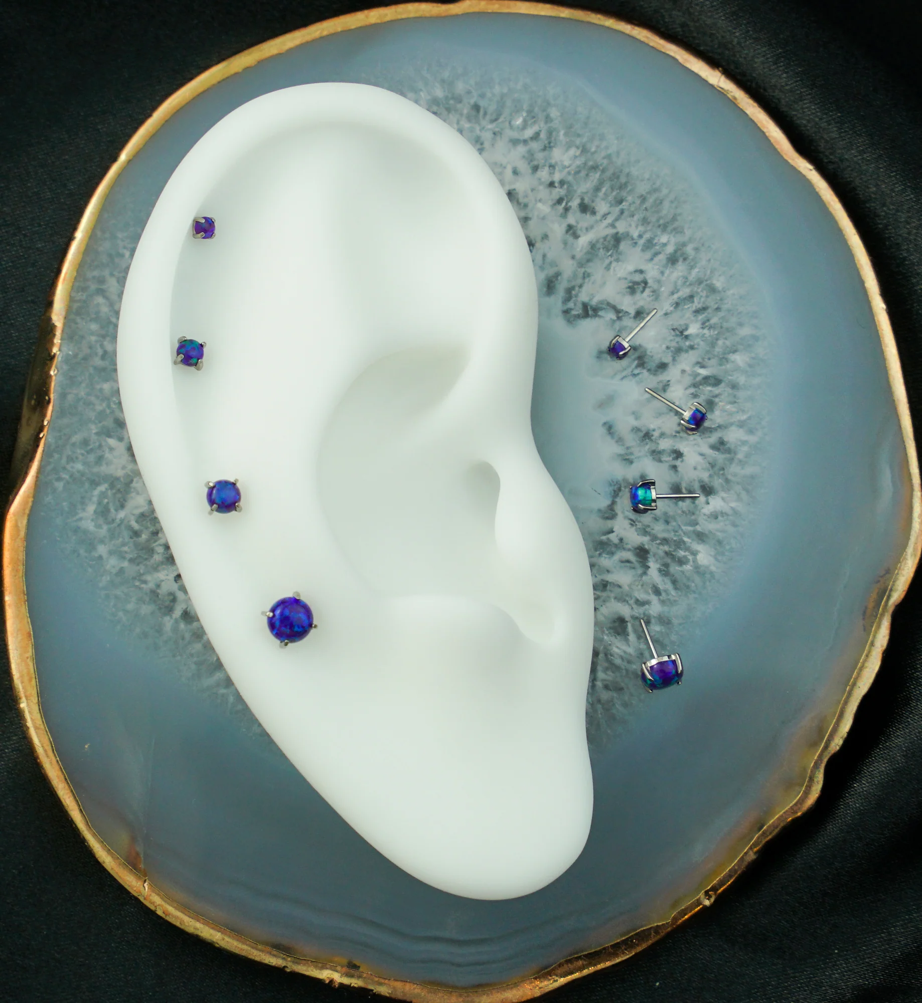 Prong Purple Opalite Titanium Threadless Top - Mrs Treak