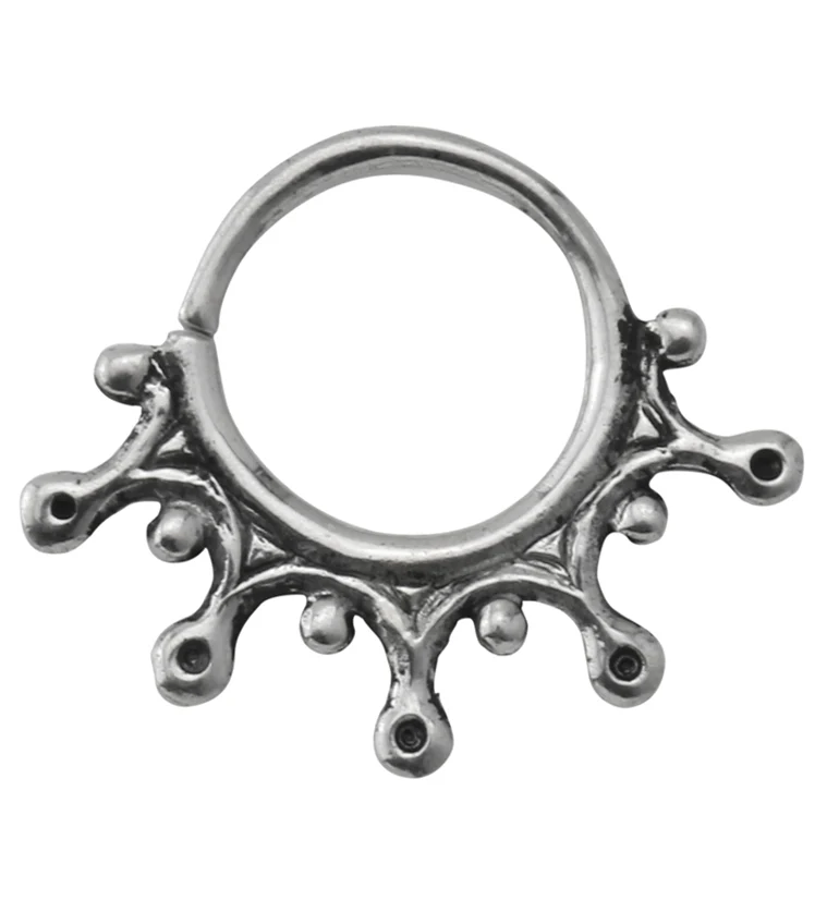 Splat White Brass Hoop Ring - Mrs Treak