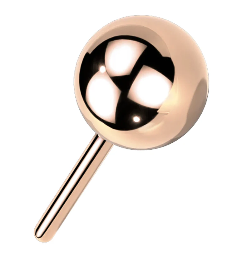 Rose Gold PVD Ball Titanium Threadless Top - Mrs Treak