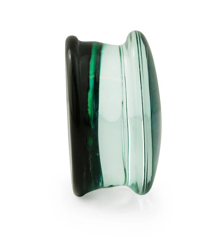 Turquoise Green Dichroic Glass Plugs - Mrs Treak