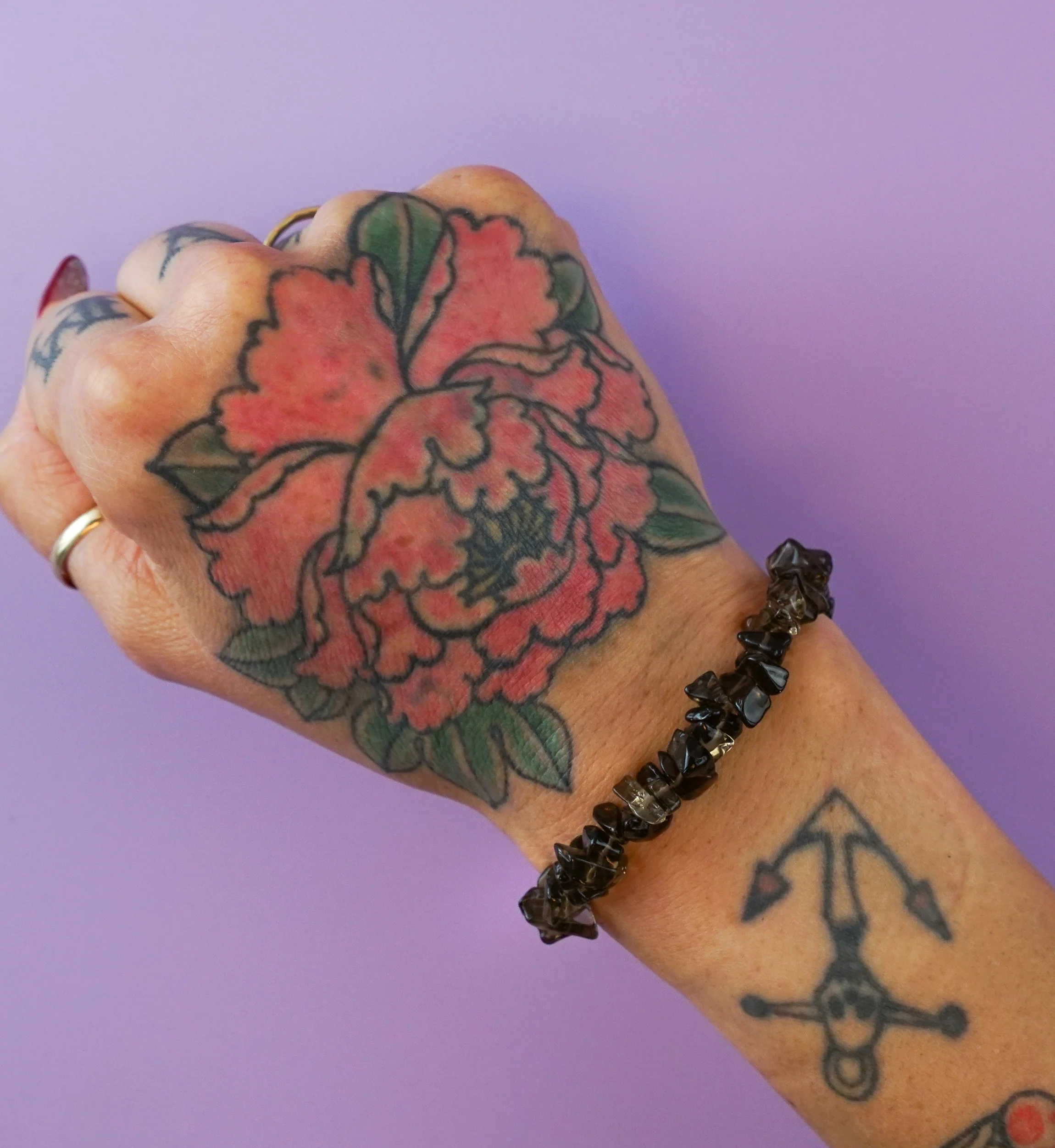 Smoky Quartz Chips Stone Bracelet - Mrs Treak