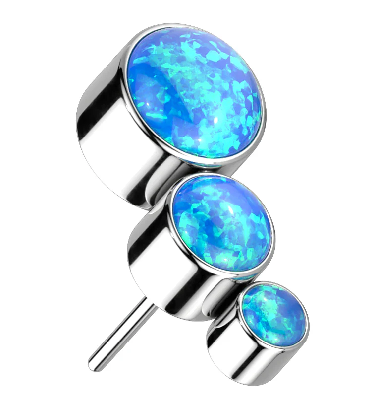 Descend Blue Opalite Threadless Titanium Top - Mrs Treak