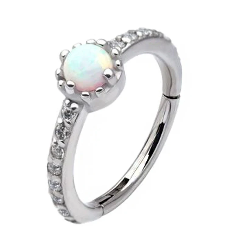 Center Opal Hinged Segment Ring - Mrs Treak