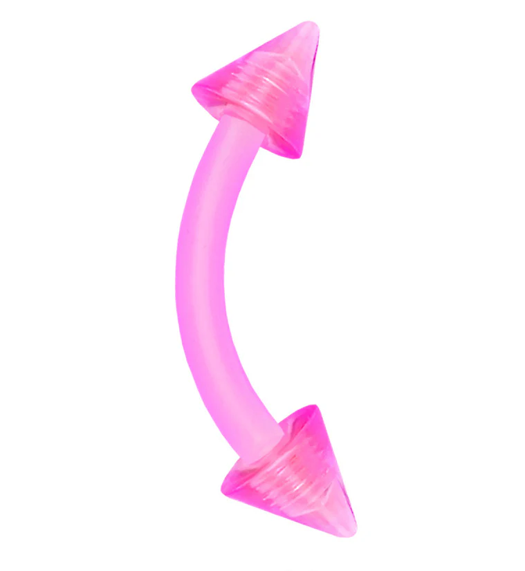 Acrylic Color Spike Curved Barbell - Mrs Treak