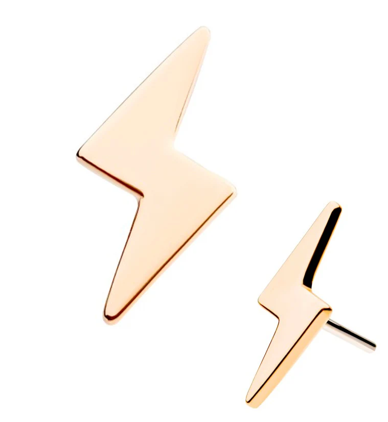 14kt Gold Bolt Threadless Top - Mrs Treak