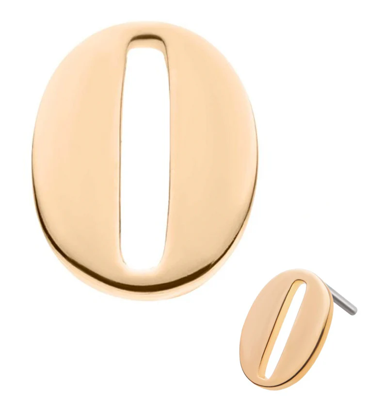 14kt Gold Number 0 Threadless Top - Mrs Treak