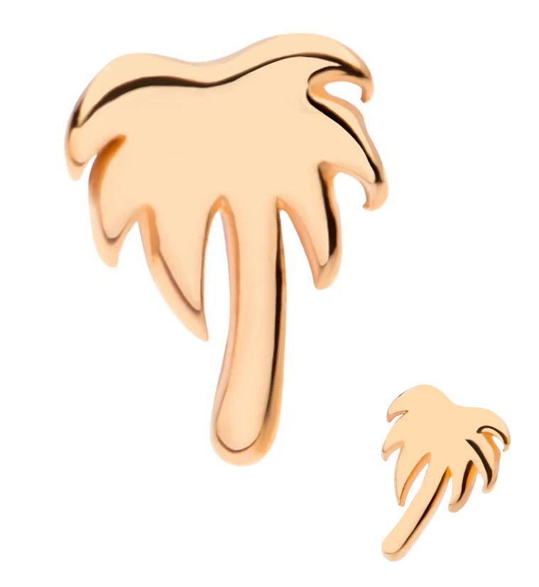 14kt Gold Vacation Palm Threadless Top - Mrs Treak