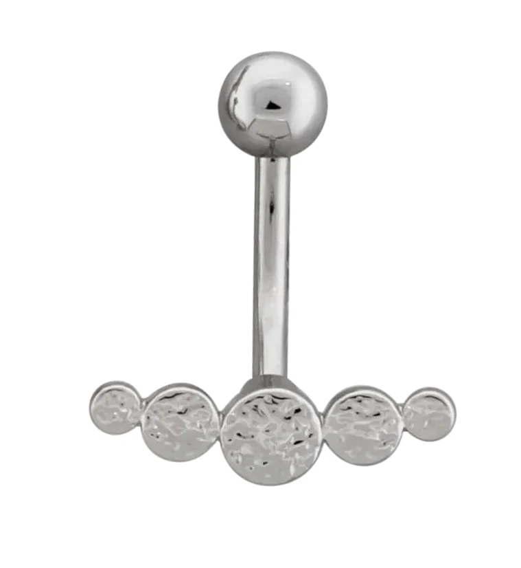Hammered Arc Stainless Steel Belly Button Ring - Mrs Treak