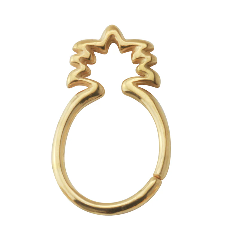 Golden Pineapple Seamless Hoop Ring - Mrs Treak