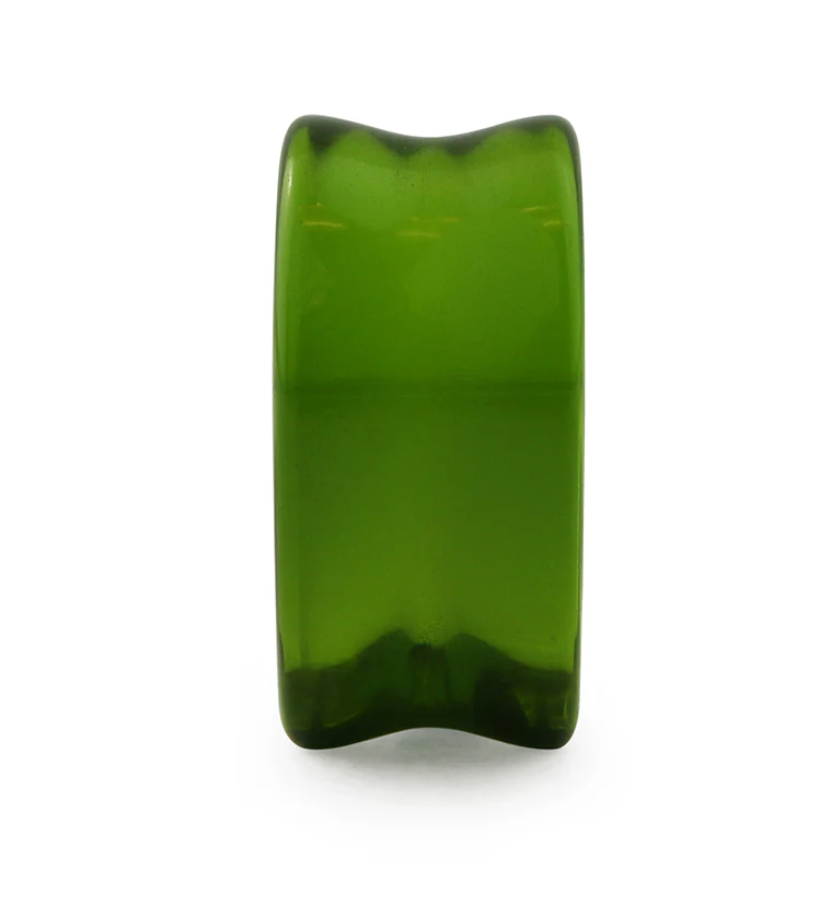 Green Alien Glass Reverse Teardrops - Mrs Treak