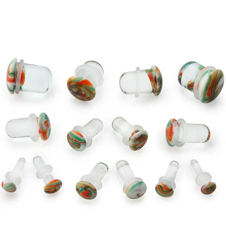Tropical Haze Single Flare Glass Plugs - Mrs Treak