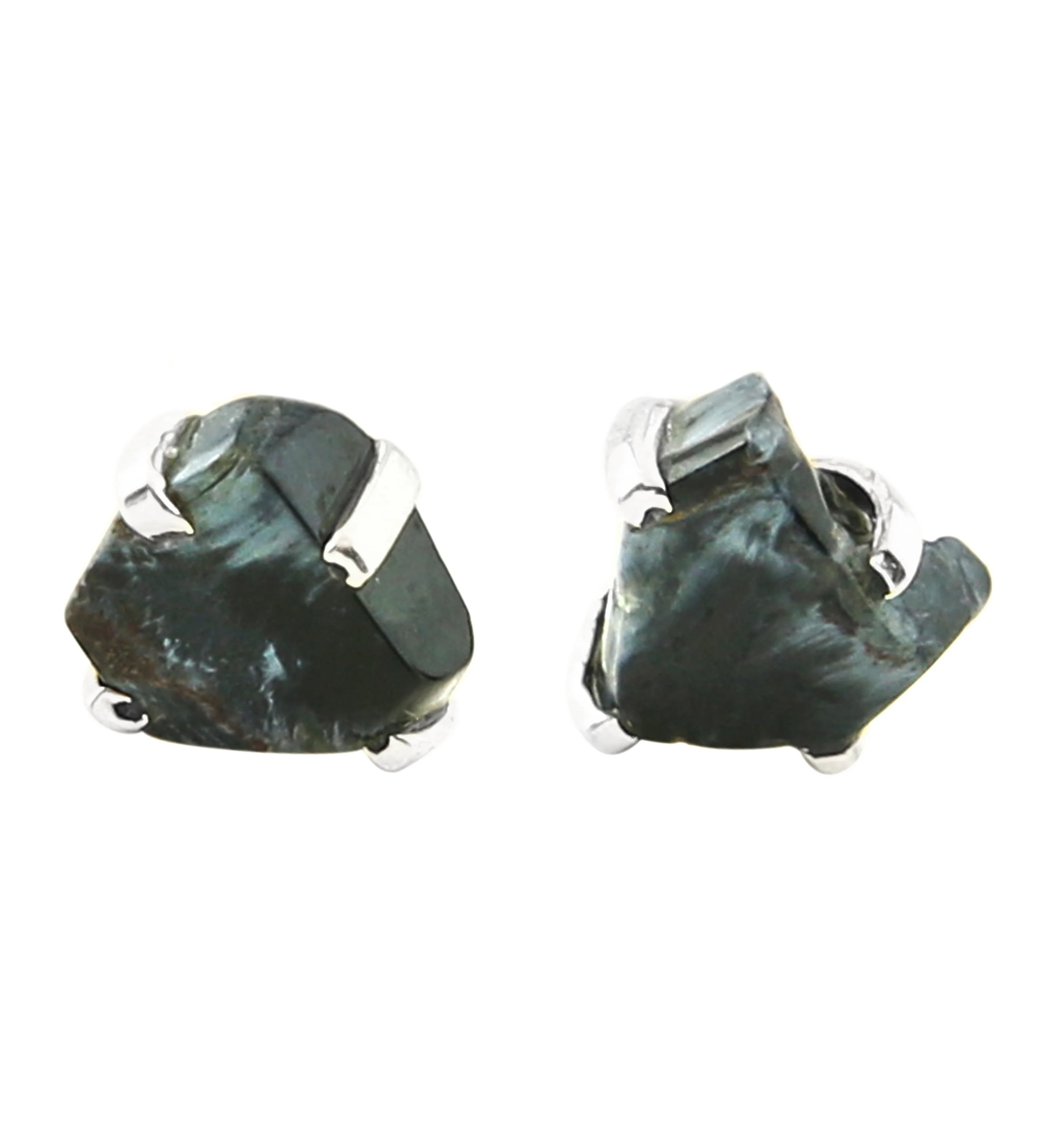 Pietersite Stone Prong Set Sterling Silver Earrings - Mrs Treak
