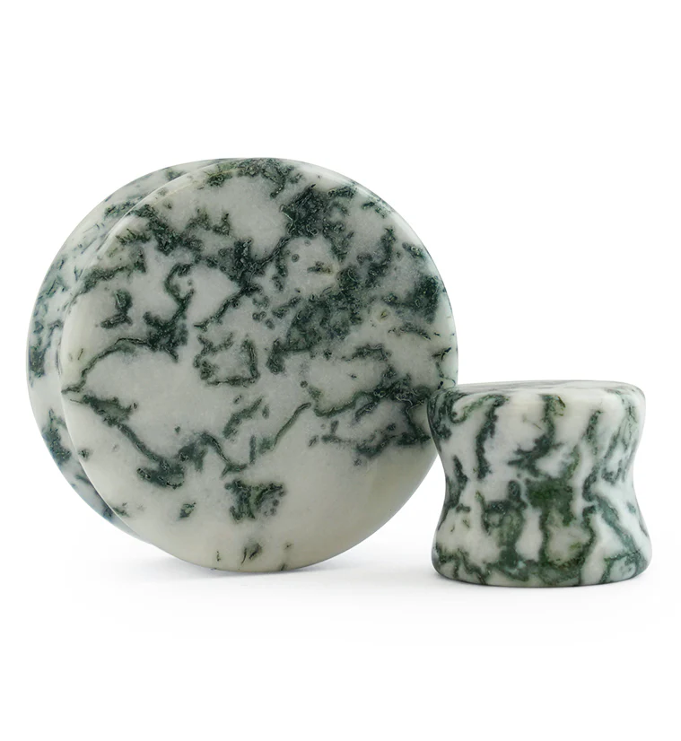 Winter Moss Agate Stone Plugs - Mrs Treak