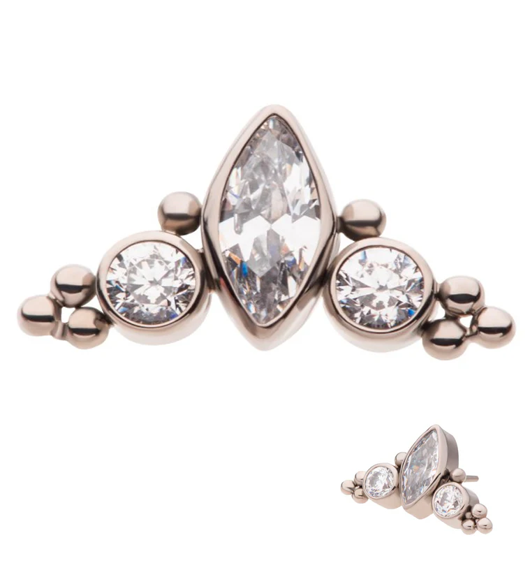 Crest CZ Threadless Titanium Top - Mrs Treak