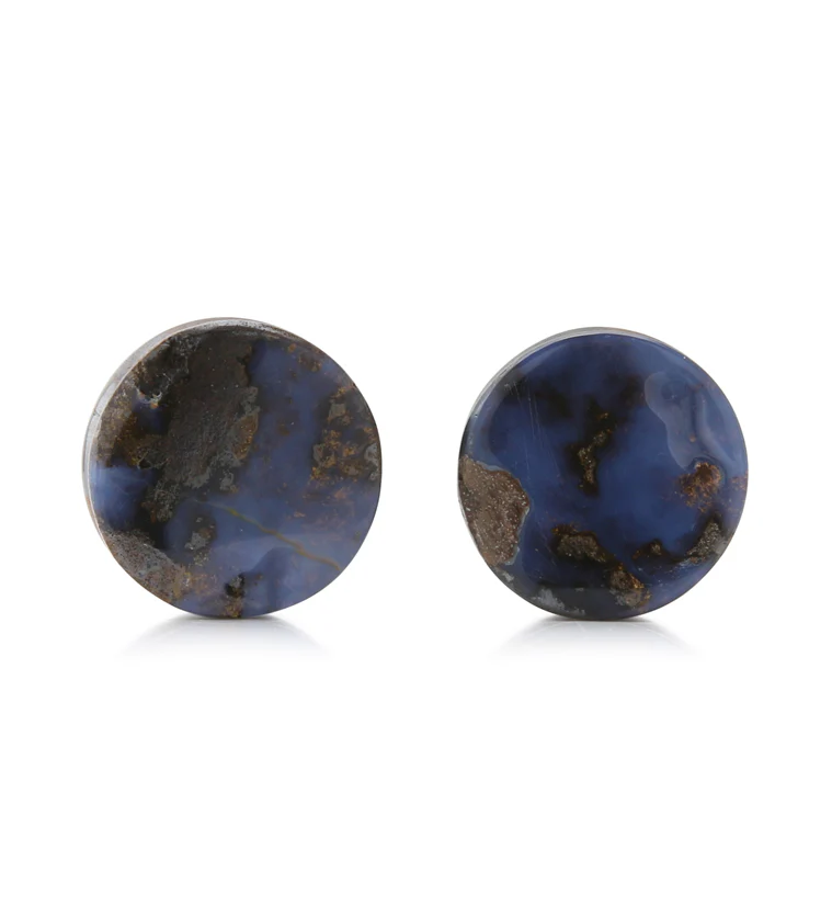 Boulder Opal Stone Plugs 9/16