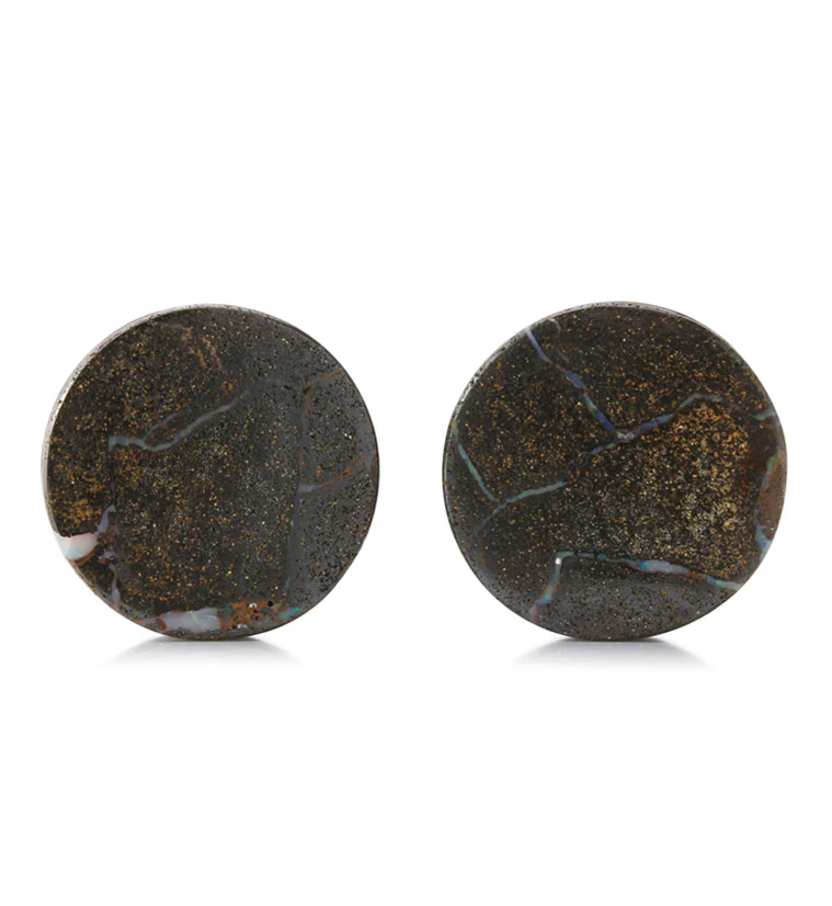 Boulder Opal Stone Plugs 7/8