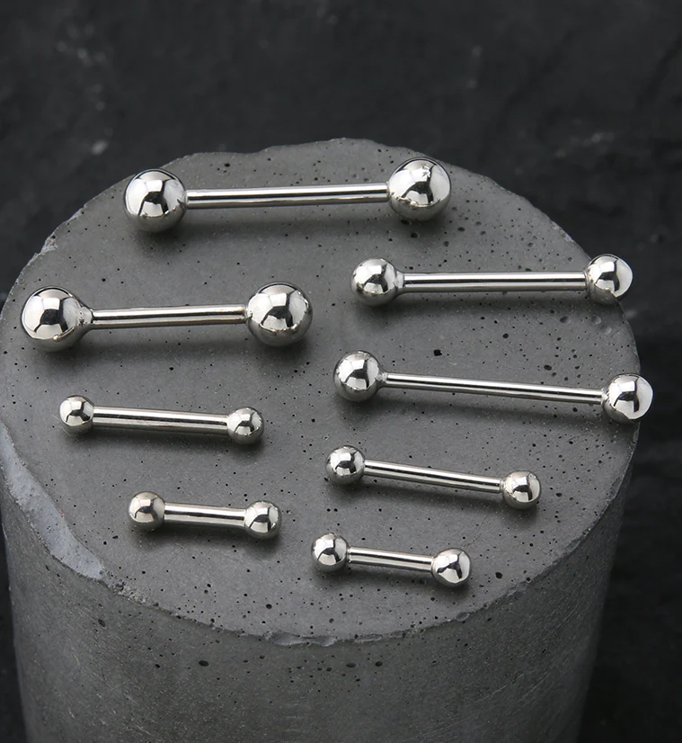 14kt Solid White Gold Barbell - Mrs Treak