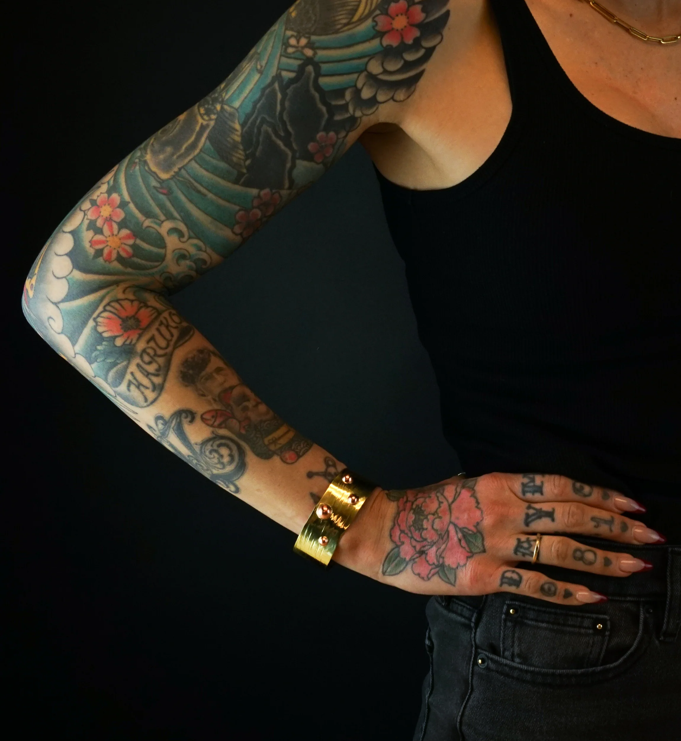 Spotted Copper Thick Brass Bangle - Mrs Treak