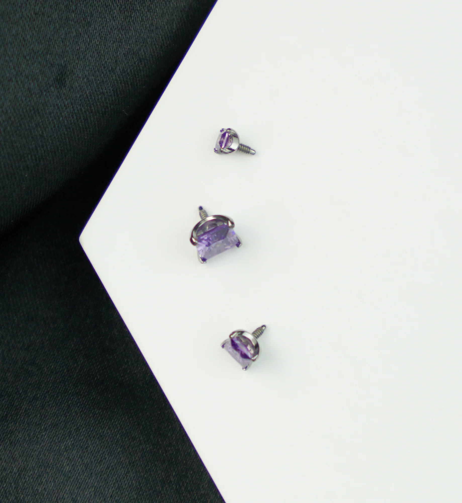 Princess Amethyst CZ Internally Threaded Titanium Top - Mrs Treak