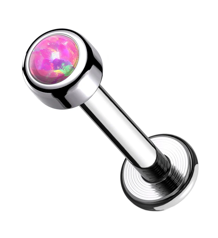 16G Pink Opalite Titanium Labret - Mrs Treak