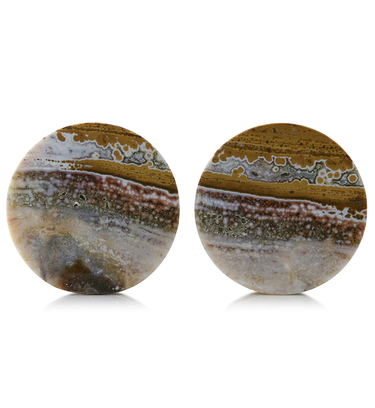 Ocean Jasper Stone Plugs 1 & 1/2