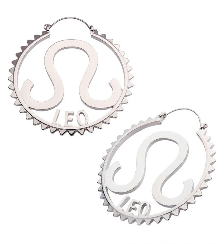 Leo Sign Plug Hoops - Mrs Treak