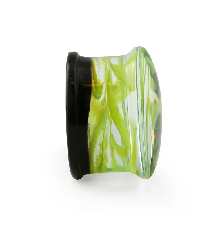 Green Haze Swirl Glass Plugs - Mrs Treak