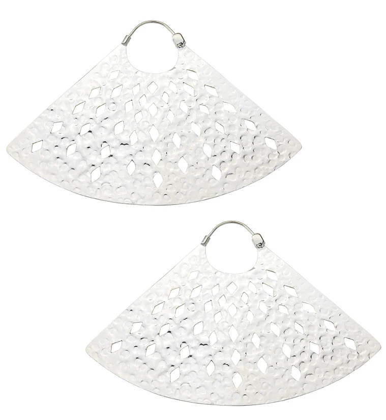 Stamped Vane White Brass Ear Weights / Hangers - Mrs Treak