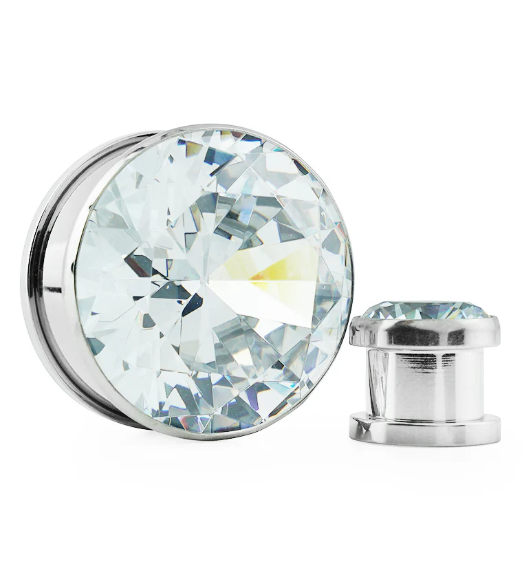 Faceted Gem CZ Top Stainless Steel Plugs - Mrs Treak