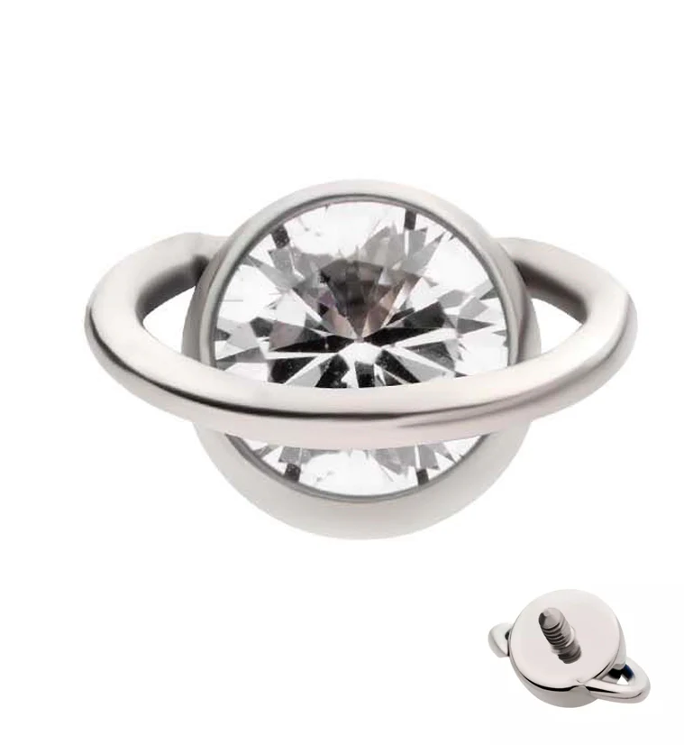 Orbit Clear CZ Titanium Internally Threaded Top - Mrs Treak