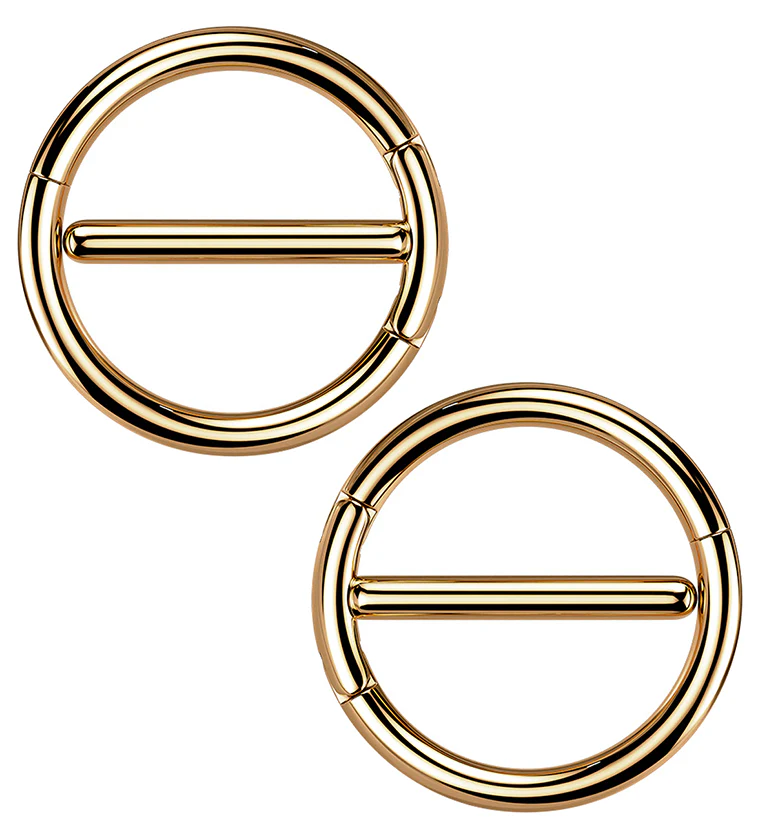 Rose Gold PVD Circlet Stainless Steel Nipple Clicker Ring - Mrs Treak