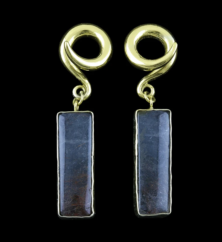 Rutilated Quartz Stone Ear Weights Version 2 - Mrs Treak