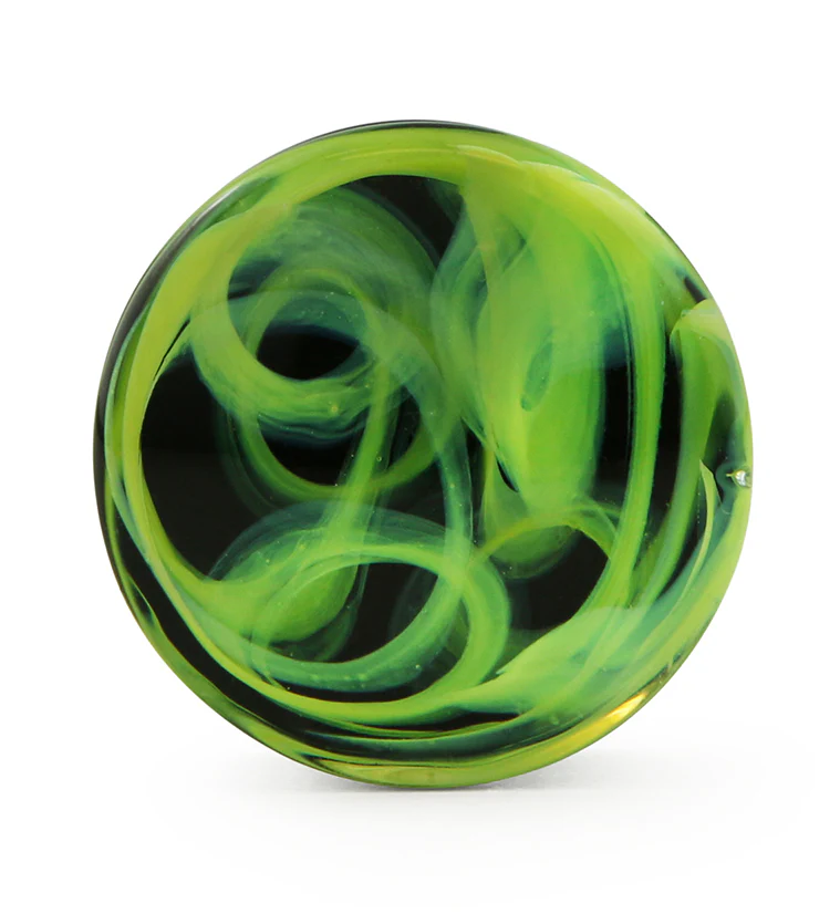 Green Haze Swirl Glass Plugs - Mrs Treak