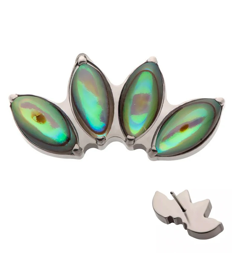 Quartet Abalone Shell Threadless Titanium Top - Mrs Treak