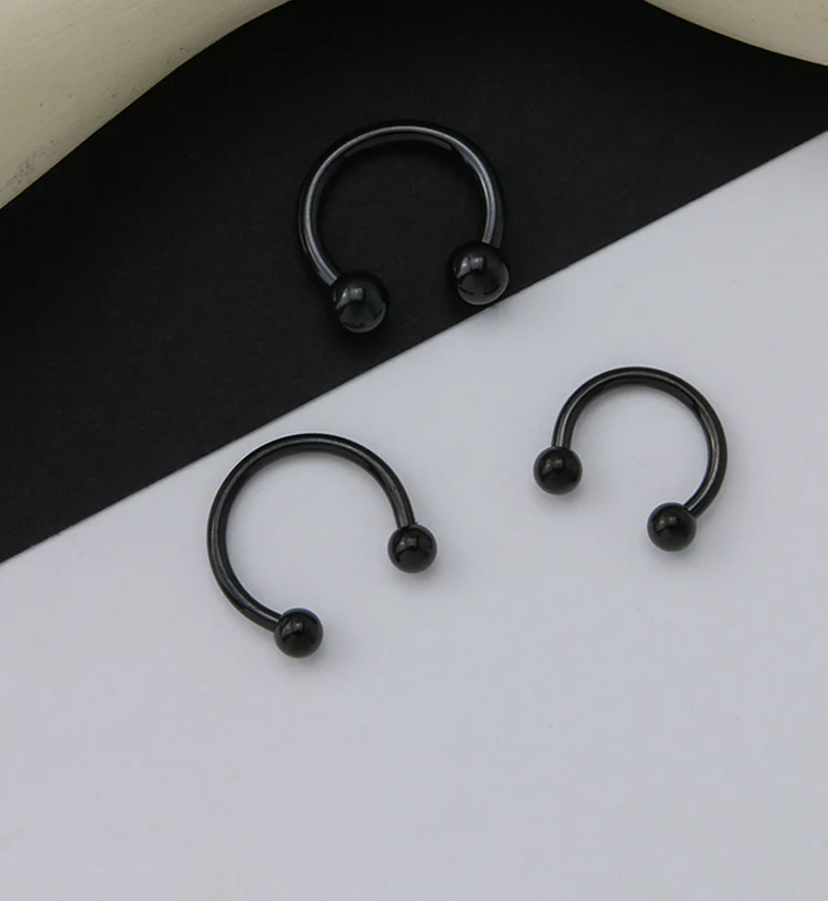 Black PVD Basic Titanium Circular Barbell - Mrs Treak
