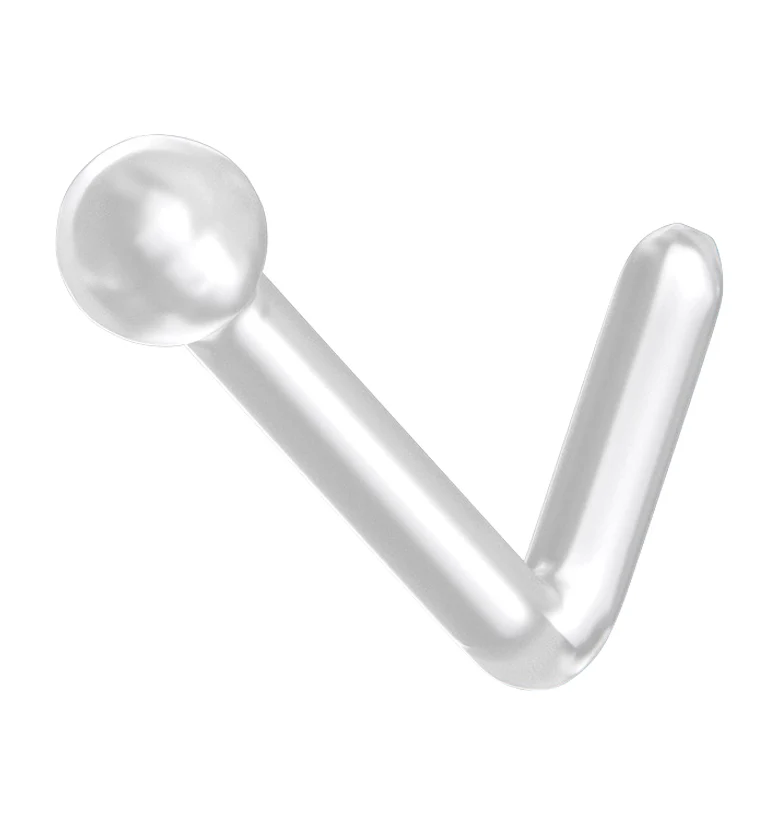 Clear Ball L Bend Nose Retainer - Mrs Treak