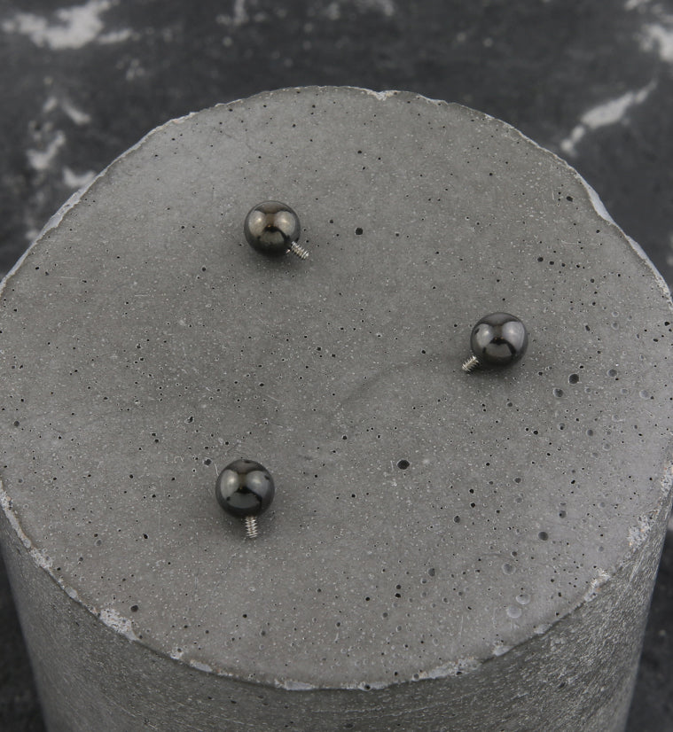 Black PVD Ball Internally Threaded Titanium Top - Mrs Treak