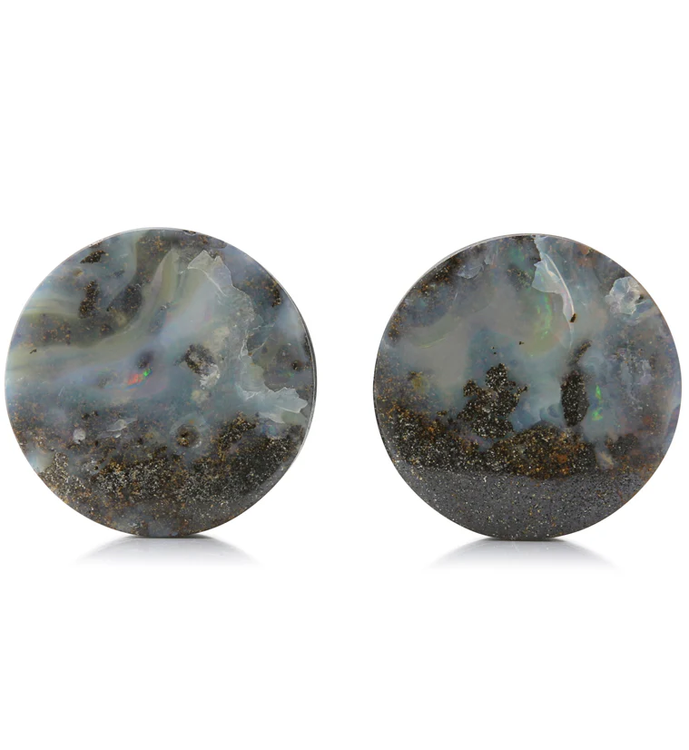 Boulder Opal Stone Plugs 1 Inch (25mm) Version 16 - Mrs Treak