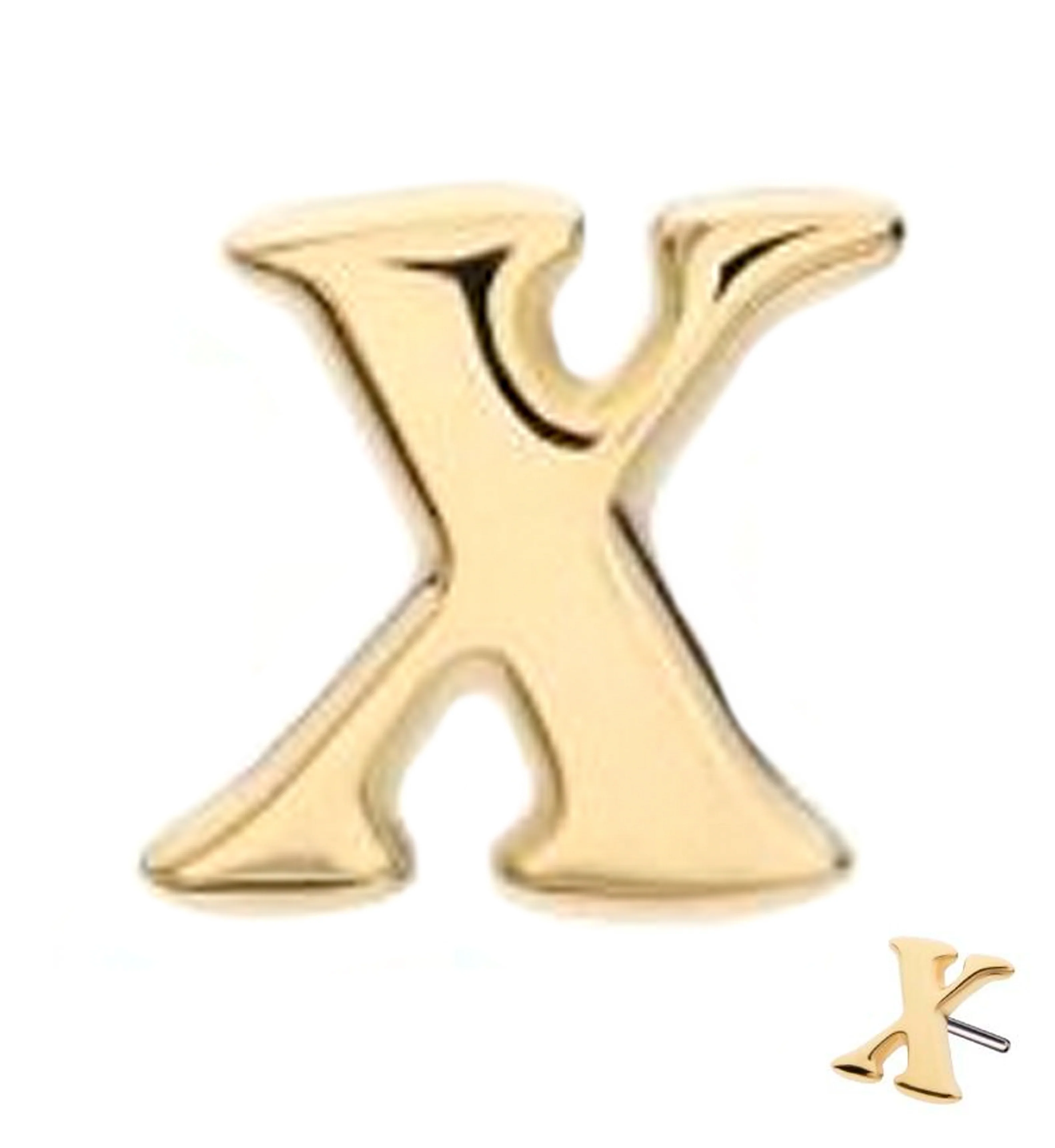 14kt Gold Letter X Threadless Top - Mrs Treak