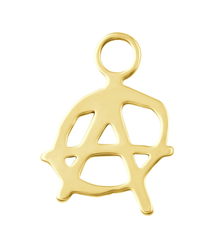 Gold PVD Anarchy Stainless Steel Charm - Mrs Treak