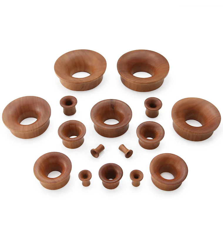 Saba Wood Mayan Flare Tunnel Plugs - Mrs Treak