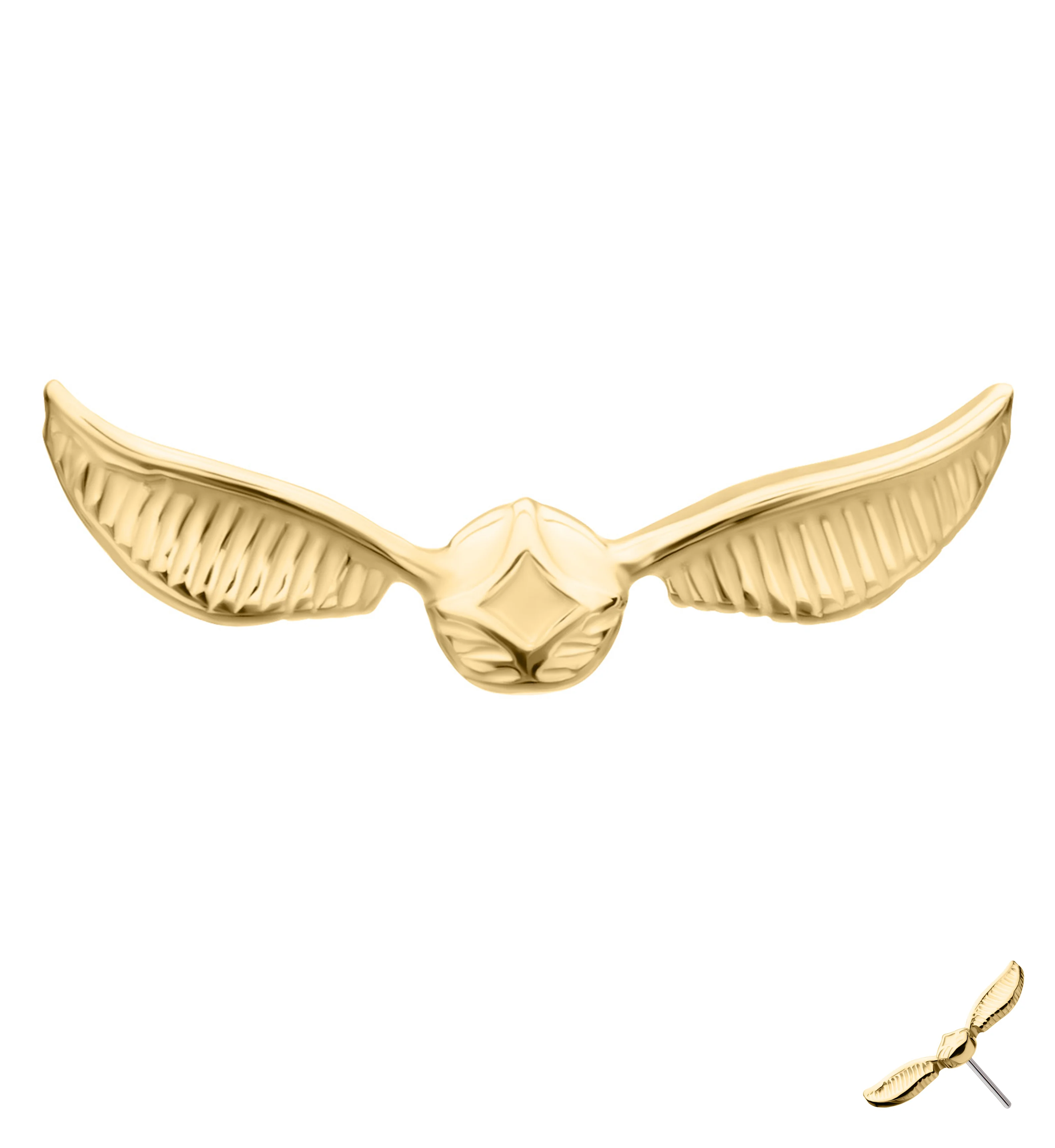 14kt Gold Golden Snitch Threadless Top - Mrs Treak