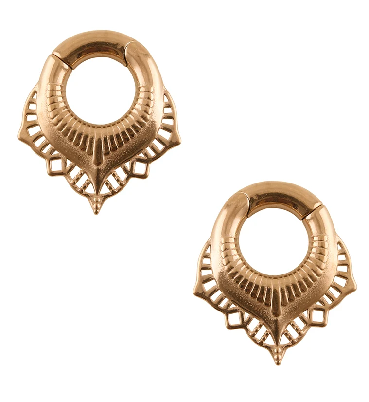 Rose Gold PVD Sequin Ear Weights - Mrs Treak