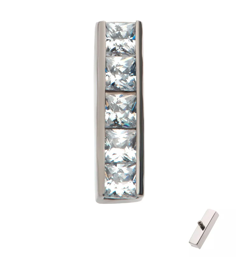 Rack CZ Bar Internally Threaded Top - Mrs Treak