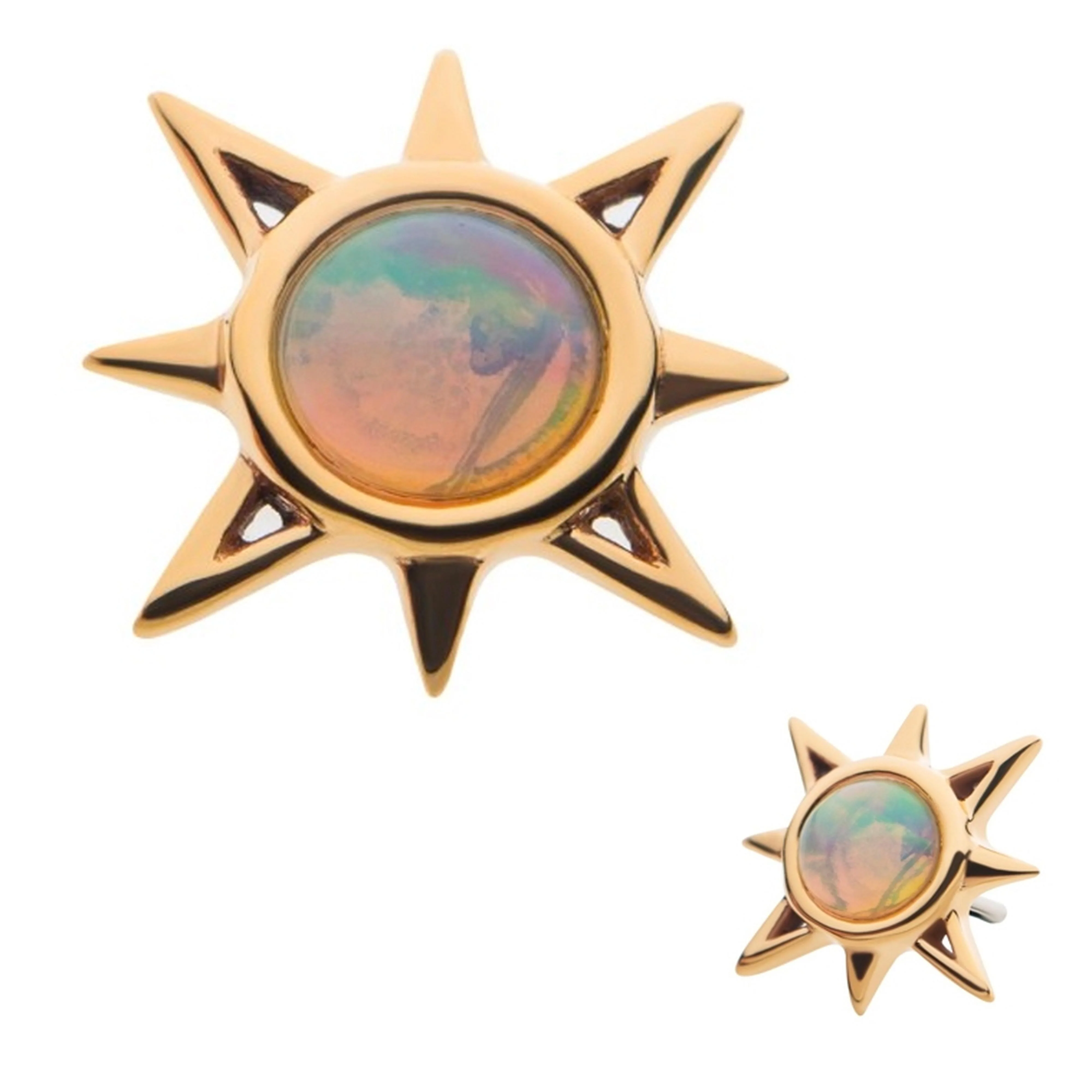 14kt Gold Blaze Opalite Threadless Top - Mrs Treak