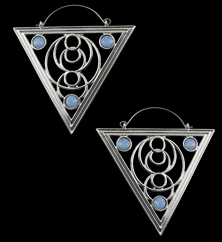 20G Crop Triangle Opalite Plug Hoops - Mrs Treak