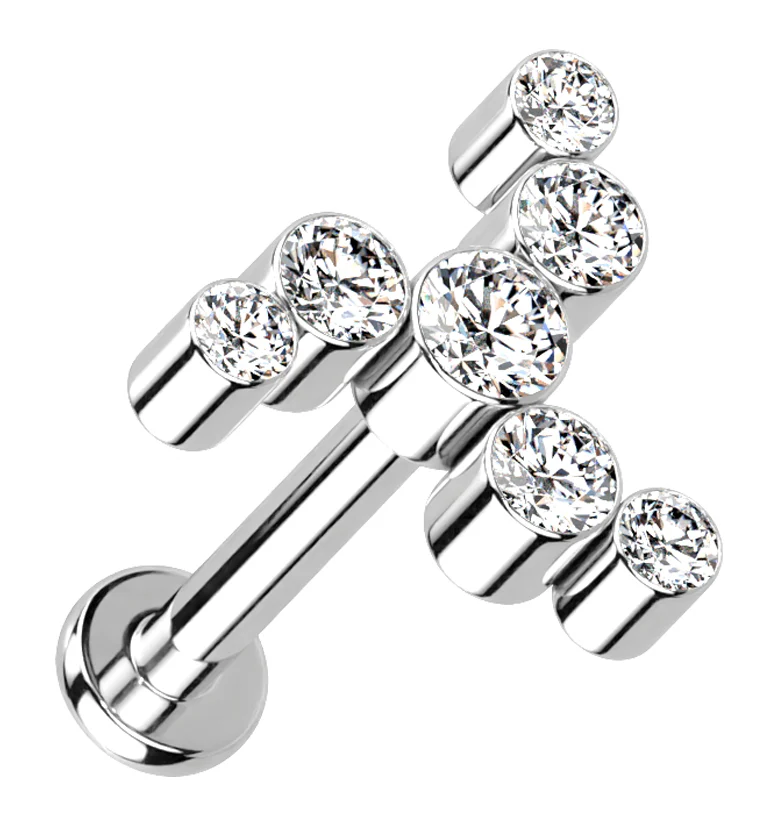 Whirl CZ Titanium Internally Threaded Labret - Mrs Treak