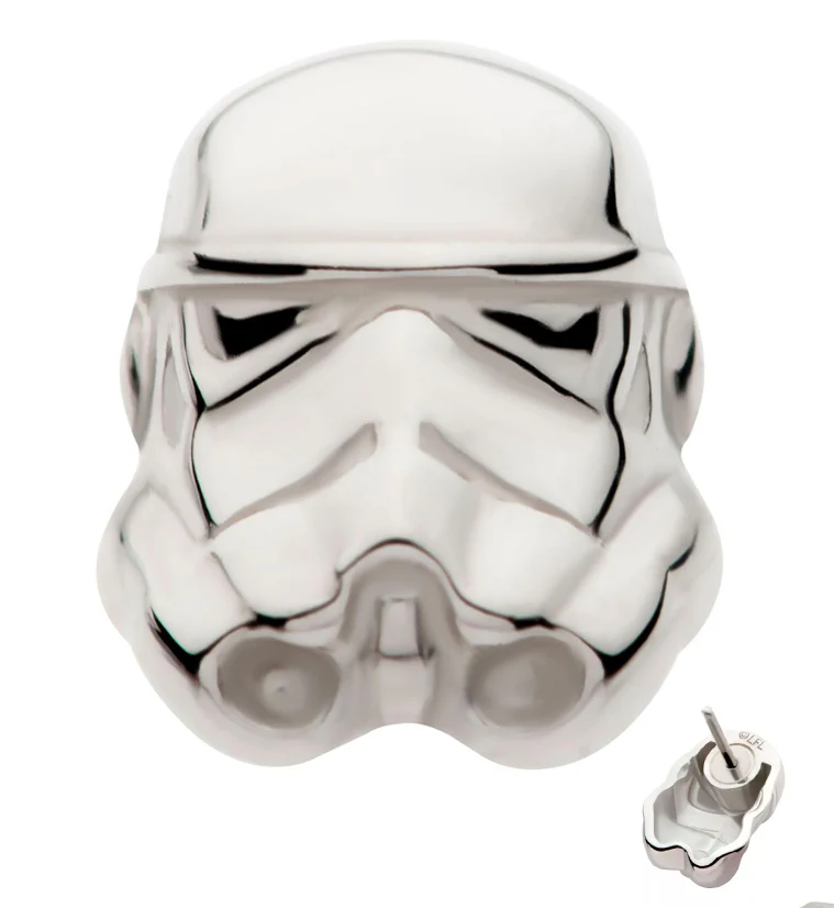 14kt White Gold Storm Trooper Threadless Top - Mrs Treak