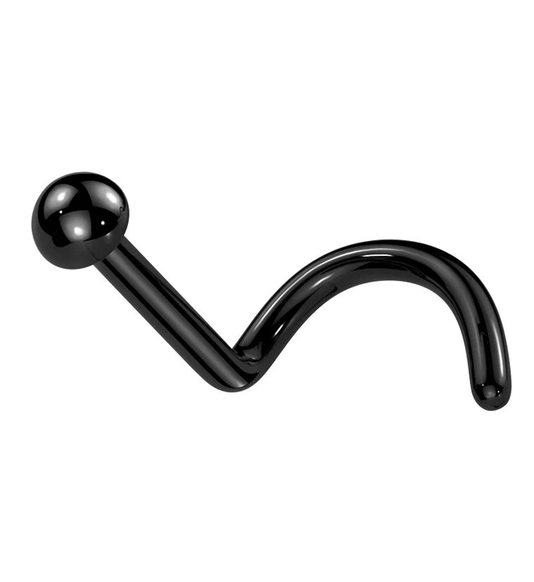 Black PVD Dome Titanium Nose Screw - Mrs Treak